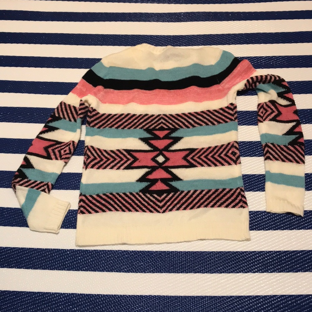 Chic Light Crew Sweater Pink/Blue Size Medium - Picture 3 of 3
